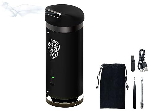 Hitopin Elektrische Räucherstäbchen Aroma Diffusor Auto Electric Weihrauchbrenner Arabischer Bakhoor-Brenner Tragbarer Elektrischer USB-Aroma-Diffusor Wiederaufladbarer für Auto und Zuhause (Schwarz)