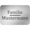 INDIGOS UG - Namensschild - kleiner Strich - 100x50 mm Aluverbundplatte Edelstahllook 3 mm - individuell personalisiert mit Wunschtext, Namen, Familienname, Firma - Briefkasten - Haustür
