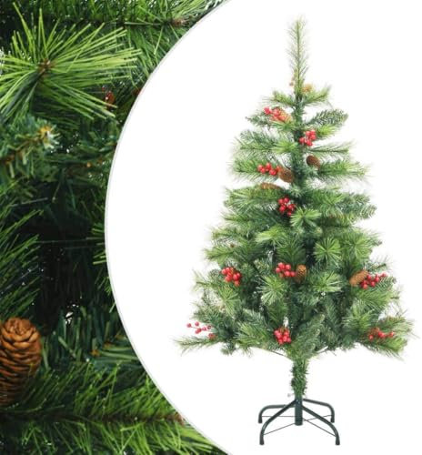 vidaXL Albero Natale Artificiale Incernierato con Pigne e Bacche 150cm