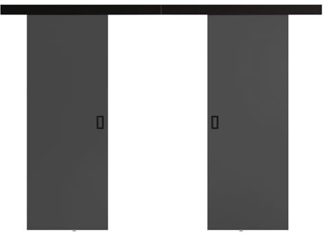 Mirjan24 Schiebetürsystem Fulmar Duo, 3 Breite wählbar, gedämpften Schließmechanismus, Komplett-Set für Schiebetüren, Abstandsführung Trennwände Innentüren (Graphit Anthrazit, Modell 172)