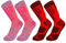 Fadcaer Kinder Skisocken, 2 Paar Winter Warme Skisocken Wintersocken Thermosocken Snowboard Skating Socken für Jungen Mädchen (DE/NL/SE/PL, Alter, 7 Jahre, 12 Jahre, Regular, Lila Rot)