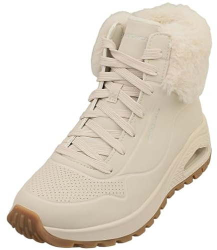 Skechers Femme Uno Rugged Fall Air, Off White Durabuck Faux Fur, 37.5 EU