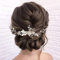 Weku Braut Haarschmuck, Silber Kristall Stirnband Blume Blatt Kopfschmuck Kristall Haar Reben Blume Blatt Kopfschmuck Hochzeit Haarschmuck für die Braut, für Frauen und Mädchen (Silber)