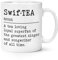 Swif•Tea Definition 10oz Mug Cup Parody Funny Gift Present Tea Lover