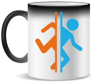 Forsca Poral Aperture Science Laboratories Keramiktasse für Tee und Kaffee, 330ml, Magic White Pink Black 330ml