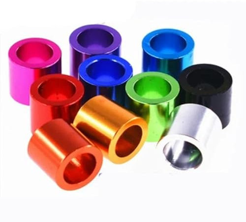 10 Stück Aluminium-Unterlegscheibe, Buchsendichtung, M4, M5, M6, M8, bunt, runder Aluminium-Abstandhalter ohne Gewinde, M4 10 Stück, L 3 mm, Orange