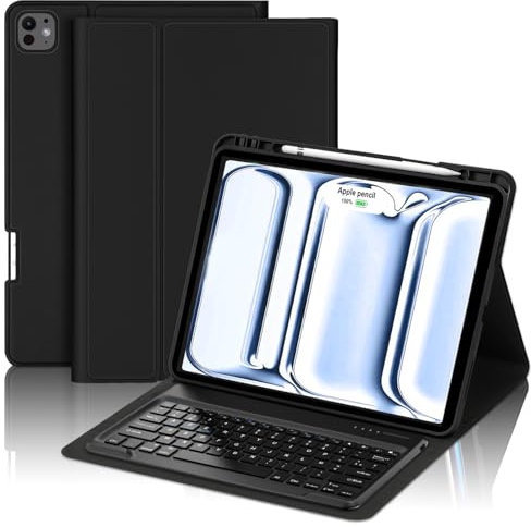 FOGARI Clavier sans Fil Bluetooth 12 - Mini Clavier AZERTY Français, Rechargeable USB-C, 12 Raccourcis Multimédias pour Mac, iPad, iPhone, Android, Windows,Fire OS, Noir