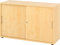 bümö Schiebetürenschrank 2OH - Aktenschrank abschließbar, Sideboard Schrank mit Schiebetüren in Ahorn, Bügelgriff - Büroschrank aus Holz mit Schiebetür, Büro Kommode für Ordner & Co.