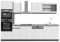 Vicco Küchenzeile R-Line, Weiß/Anthrazit, 300 cm mit Hochschrank, AP Marmor