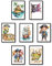 MJ-GRAPHICS® Poster Set Piraten Poster Kinderzimmer Deko, 7xA4 Piratenschiff Wanddeko Kinderzimmer Deko Kinderzimmer Junge Poster Piraten Kinderzimmer, Schatzkarte, Kapitän Steuerrad ohne Rahmen