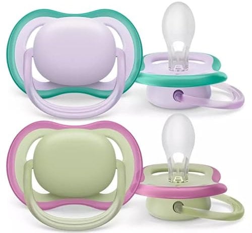 Philips Avent Ultra Air Schnuller für 0-6 Monate Baby ohne Bisphenol A, mit Sterilisator Hülle, Modell SCF085/24
