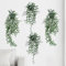 GOTRUST 4pcs Artificial Hanging Plants, Faux Hanging Plant with Pot, Greenery Fake Mandala Vine Pea Pod Potted Plants with 6pcs Double Sided Films for Indoors Outdoors Home Office Decor