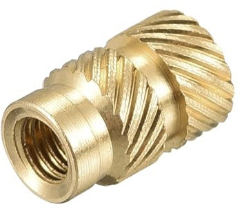 TOP-VIGOR 120Pcs M3 Threaded Knurled Insert Nuts, M3 x 8mm x 5mm OD 3D Printing Brass Nuts, Female Threaded Inserts Brass Heat Set Insert Embedment Nut for 3D Printing