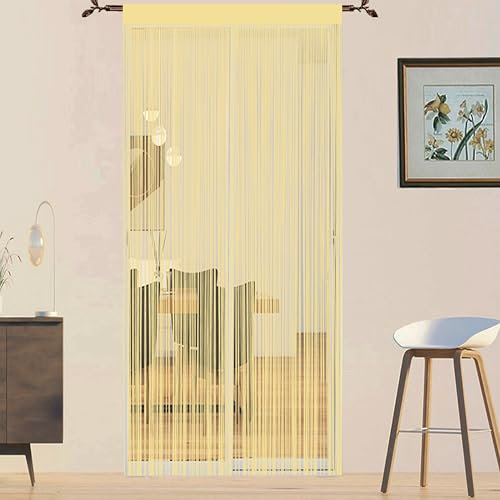 Rideau Anti Mouches Exterieur - Moustiquaire pour Porte Fenetre (Beige, 90 x 200 cm)