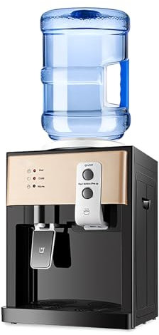 Rose-Gold Countertop Bottled Water Dispenser - Hot & Cold Compact Water Cooler for Kitchen or Office, Easy Setup & Reliable Operation