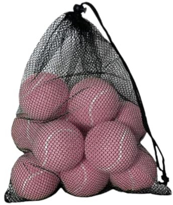 FLCPJGV 12 Stück Tennisbälle Trainingsbälle Übung Tragbare Übungsbälle Haustier Hund Spielbälle für Schlägersport Anfänger, Hell-Pink