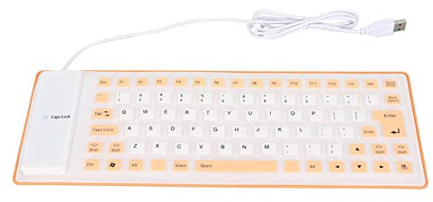 Tastiera in Silicone Design Completamente Sigillato Leggera Tastiera Pieghevole Portatile in Gomma Tastiera in Silicone Cablata USB Silenziosa, Morbida e Confortevole per PC