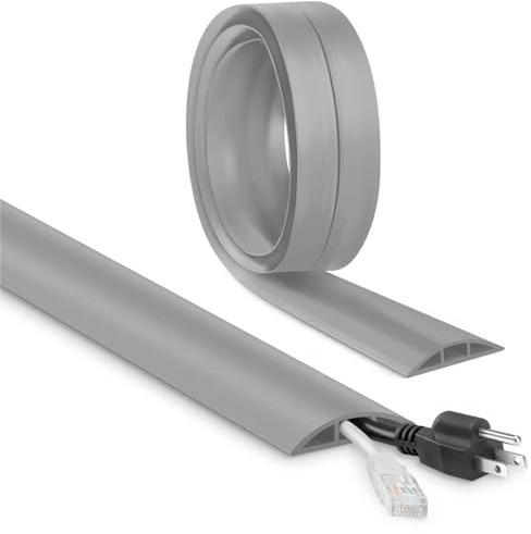 Goulotte autocollante flexible - 6 m x 30 mm x 10 mm - Goulotte de câbles flexible - Pour la maison, le bureau, l'école, l'entrepôt - Gris