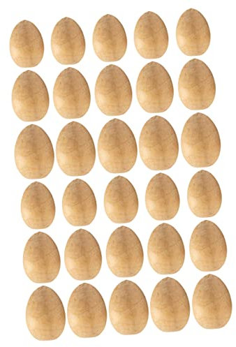 VILLCASE 30stücke Unbehandelte Holzostereier Zum Bemalen Osterornamente Für Basteln Tischdekoration Und Ostereiersuche