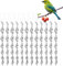 12 Stück Reflektierende Vogelschreck, Windspiel Stangen Reflektierende Vogelabwehr, Stangen Reflektierende Vogelabwehr, Heterooptischer Vogelabwehr, Für Balkone, Gärten und Obstgärten, Silber