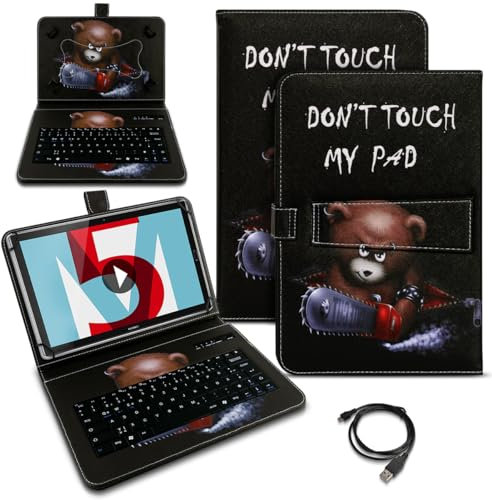 Schutzhülle QWERTZ Bluetooth Tastatur kompatibel für Huawei MediaPad M5 / Pro Hülle Cover Tablet Tasche 10.8 Case Keyboard kabellos Ultra deutsches Layout, Farben:Motiv 2