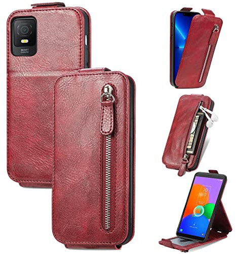 Funda con Tapa para teléfono Compatible con Alcatel TCL 403 Wallet Case, Premium Leather Case Built-in Credit Card and Cash Slots, Flip Cover con Kickstand Magnetic Phone Case Compatible with Alcatel