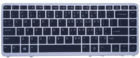 Nuevo diseño de EE. UU. Reemplazo de teclado plateado para HP EliteBook 745 G2 840 G1 Laptop Notebook Teclado no retroiluminado con marco
