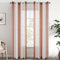 EMEMA Vorhänge mit Ösen Kaffee-Weiss Streifen Voile Gardinen Halbtransparent Wohnzimmer 140x225cm Dekorieren 2er Set Stores Schals mit Ösenschal Vorhang Moderner Schlafzimmer