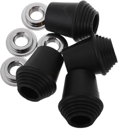 VICASKY 4stücke Schlagzeug Bass Drum Gummifüße Mit Gewinde Und Sicherungsmutter Stabile Stoßdämpfende Trommelbeine Aus Langlebigem Kunststoff Passend Für Marschschlagwerk