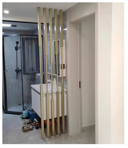 Paravent Raumteiler Innen Anpassbare Trennwand Aus Goldenem Metall Mit Raumteiler, Moderner Sichtschutz Aus Eisen Vom Boden Bis Zur Decke Ohne Bohren, Säulenförmig Für Das Esszimmer Im Innenbereich(5