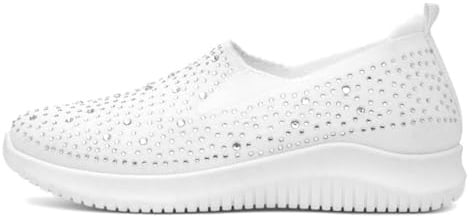 Lilley Drew Womens White Diamante Slip On Shoe - Size 4 UK - White