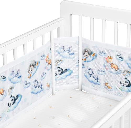 Sageky-Barrière de lit réglable pour bébé – Amovible, Lavable, Portable Barrière de Protection 3D Respirante et résistante aux Chocs pour Nouveau-nés, pour Toutes Les Saisons (rêve de Nuage)