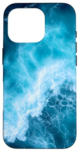 Blue Ocean Waves Sommer Meer Küste Strand Türkis Aqua Hülle für iPhone 16 Pro