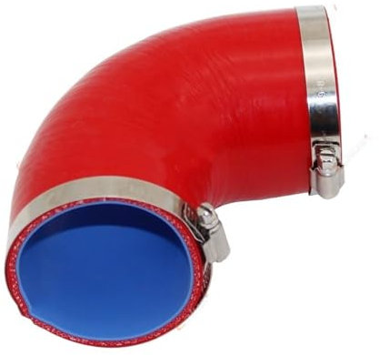 CVPX Tubi Flessibili Motore Auto Manicotto INTERCOOLER Connettore Universale per Tubo Flessibile in Silicone, intercooler, Turbo, Tubo di aspirazione, 90 Gradi, Misure Multiple, Rosso(63MM-76MM)