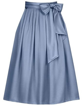 Angxiwan Dirndl Schürze Dirndlschürzen Midi Dirndlschürze Einzeln Lang Schürze Für Dirndl Kleid Streifenmuster Trachtenschürze Apron Einfärbig Taftschürze Trachtenmode für Oktoberfest