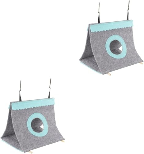Nistkasten, 2 Stück, Papageienbett, Vogelzelt, Hängenest, Dreieck-Hängematte, warme Hütte für Haustiere, bequemes Vogelschlafzelt, Vogelkästen