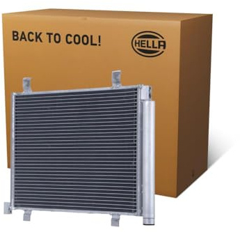 HELLA 8FC 366 221-331 Kondensator, Klimaanlage - Kühlrohre parallel | Aluminium - mit Dichtungen - mit Trockner