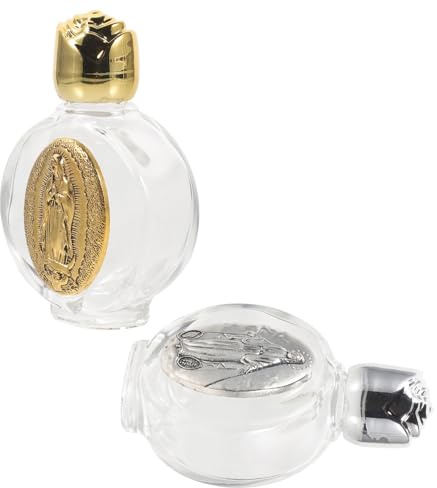 Homoyoyo Lot de 2 Bouteilles d'eau Bénite en Verre Relief Délicat, Portables et Étanches, Maison Voyage