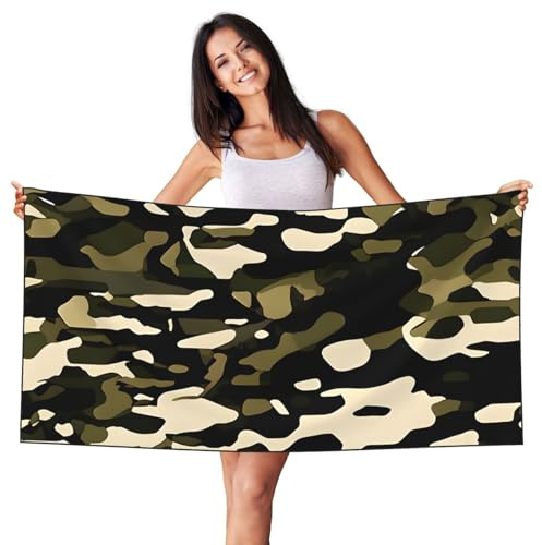 FBGHHTY Leichtes Strandtuch, Camouflage-Muster, für Pool, Outdoor, Spa, Camping, Schwimmbad