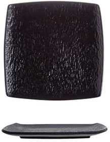 RYUQW3RE Piatti da portata, Piatti piani in ceramica opaca da 9 pollici, piatti quadrati quadrati neri bianchi retrò Set da portata(Black)