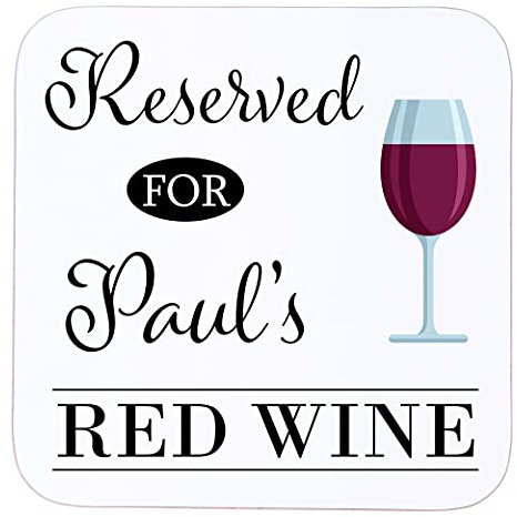 Personalised Wine Coaster – Custom Wooden Drinks Mat – Red Wine Gift
