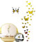 SwirlColor Wandtattoo Schmetterlinge Spiegel 3D Wandaufkleber 36 Stück Schmetterling Kunstspiegel Wandaufkleber Schmetterling Dekoration Golden