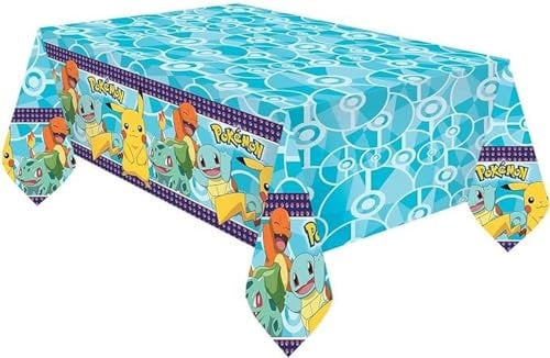 Amscan 9904823 - Tischdecke Pokemon, Plastik, Größe 120 x 180 cm, Kindergeburtstag