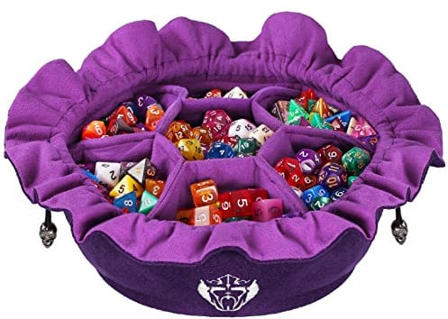 CardKingPro Immense Würfelbeutel mit Taschen – Lila – Kapazität 150+ Würfel – Großartiger Organizer für Würfelsammler, Perfekt für Dungeons and Dragons [Patentiertes Design]