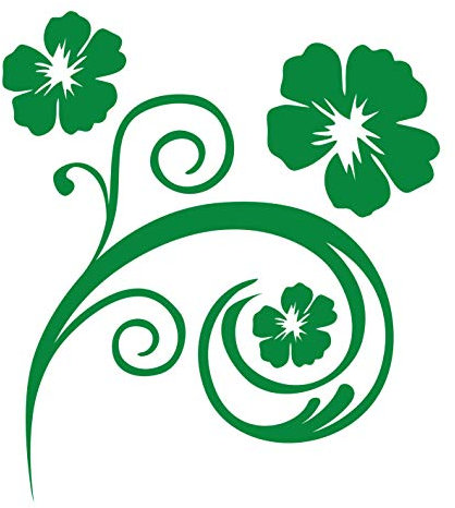 kleb-Drauf® | 1 Blumenranke | Grün - matt | Wandtattoo Wandaufkleber Wandsticker Aufkleber Sticker | Wohnzimmer Schlafzimmer Kinderzimmer Küche Bad | Deko Wände Glas Fenster Tür Fliese