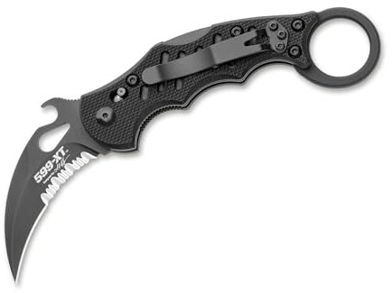 Fox 01FX841 Knives Unisex – Erwachsene Karambit 599 XTS Messer, Schwarz, 17,5 cm