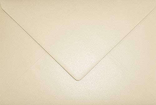 Netuno 25 Briefumschläge Perlmutt-Sand DIN C5 162x 229 mm 120g Aster Metallic Sand glänzende Briefumschläge groß elegant Einladungs-Umschläge metallic edle Briefhüllen envelopes invitation