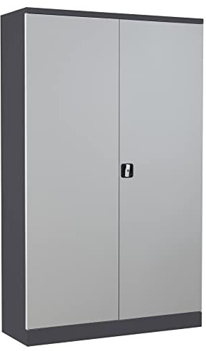 Big Box Aktenschrank Büroschrank Stahlschrank Flügeltürschrank 195x120x42 cm (anthrazit RAL 7016 / lichtgrau RAL 7035)