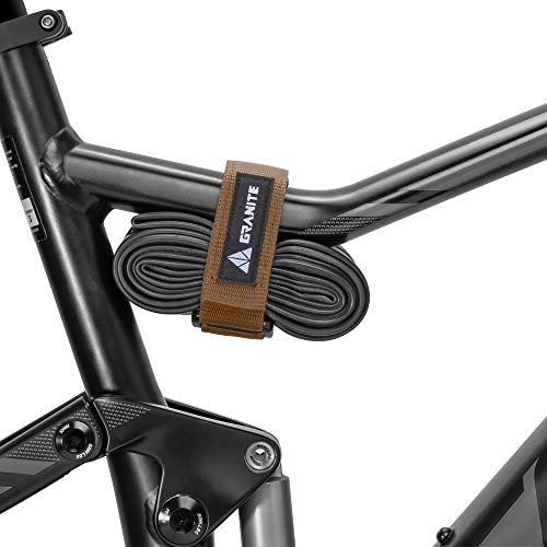 Granite Rockband MTB Rahmen Trägergurt für Schläuche und Fahrradwerkzeug-Set, Fahrrad-Aufbewahrungslösung zum Anbringen von zusätzlicher Ausrüstung an Ihrem Mountainbike und BMX-Bike (Braun)