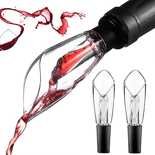 Aeratore vino, decanter vino rosso, aeratore vino rosso, tappo bottiglia di alta qualità anti gocciolamento dispositivo, decanter vino, 2 pezzi